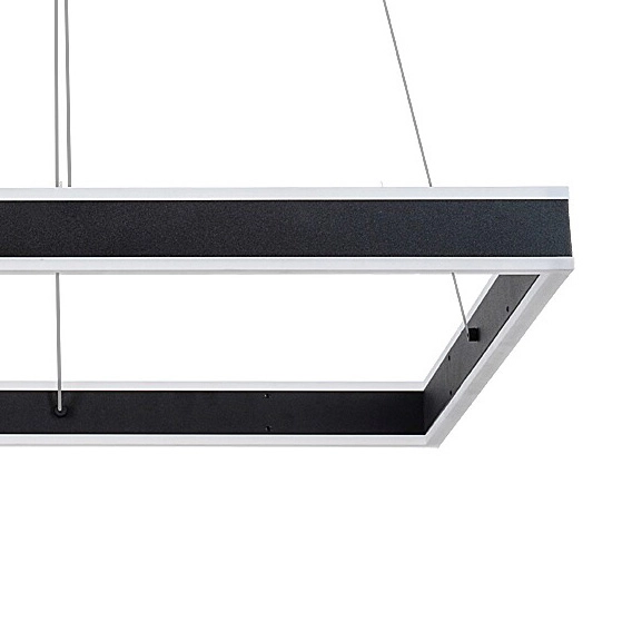 Czarna lampa wisząca Quadro 3085 ledowy ring 60W 4000K zwis nad stół