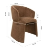 Siedzisko do nowoczesnych jadalni TOMI MM001501100364 brązowe tkanina 45cm