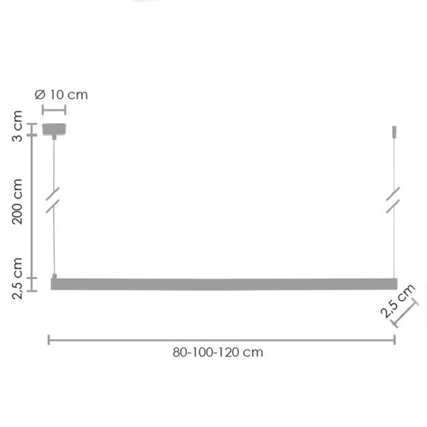 Wisząca lampa belka Beam ST-8960-L100 titan Step LED 20W 3000K podłużna tytan