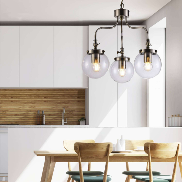 Lampa wisząca BALLET 33-70869 na łańcuchu szklane kule przezroczyste