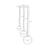 Złoty żyrandol 3-płomienny CLOE 11064305 kule balls do jadalni