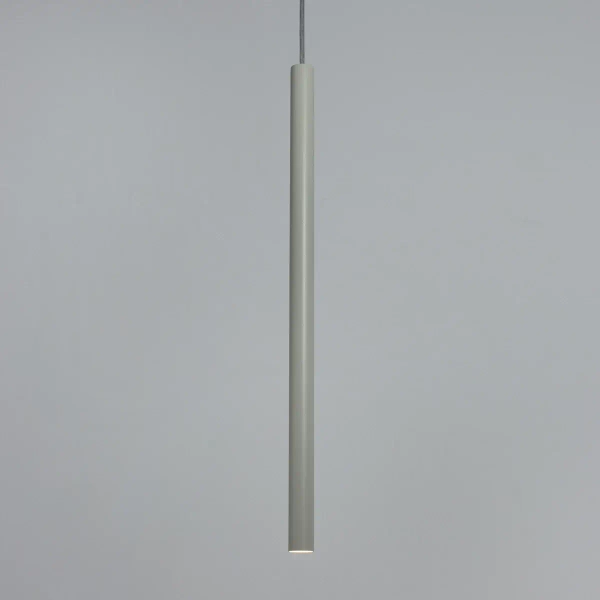 Wisząca podłużna lampa Sopel 1 41193 tubka metalowa szary beżowa