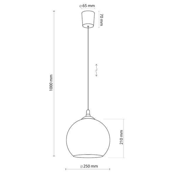 Wisząca lampa zwis Venezia 5740 TK Lighting bańka czarny chrom