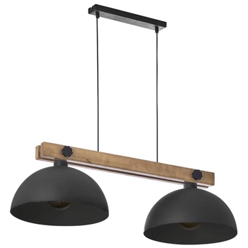 Drewniana lampa wisząca Oslo 1706 TK Lighting podwójna metalowa czarna
