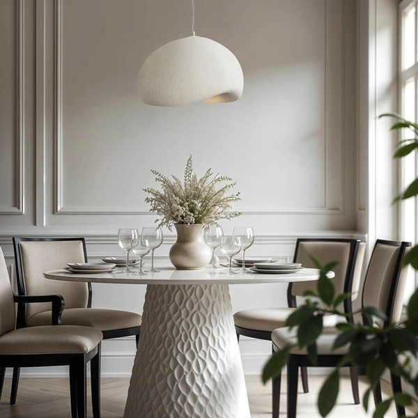 Wisząca lampa kopuła 1366 do sypialni nowoczesna biały