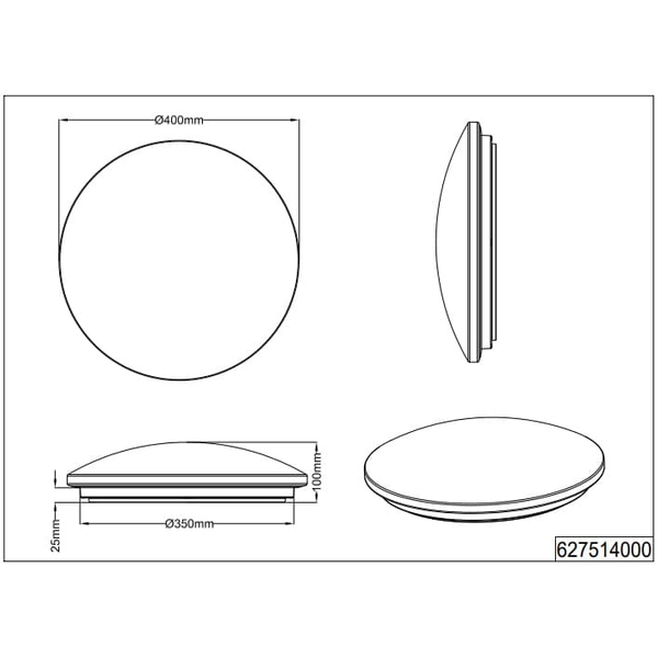 Kinkiet ścienny Lunar 627514000 Trio LED 22W 3000K moon księżyc biały