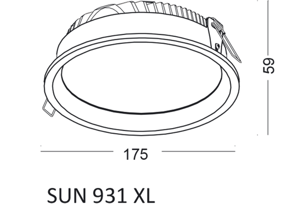 Lampa podtynkowa Sun 293103103 Elkim LED 20W 3000K metalowa IP44 czarna