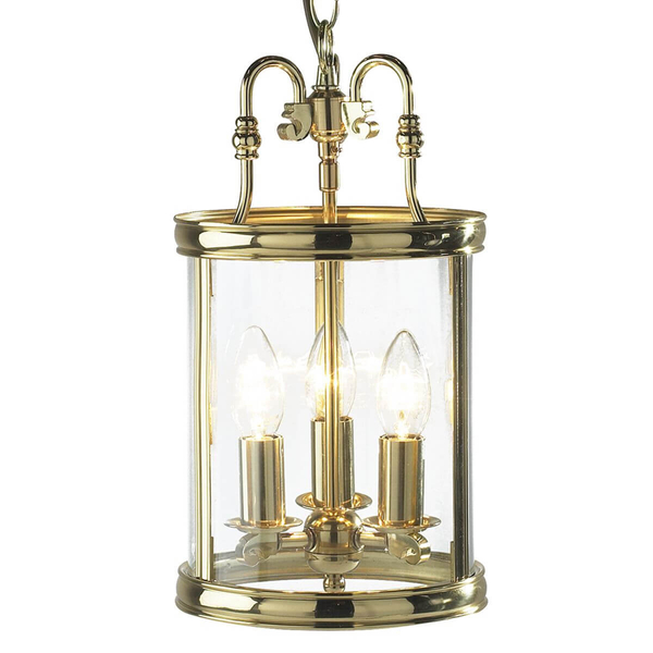 Świecznikowa lampa wisząca Lambeth LAM0340 Dar Lighting przezroczysta mosiądz