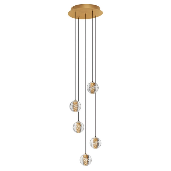 Lampa ścienna CUYO LE44212 LED 16W 3000K kaskadowa złota przezroczysta