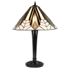Szklana lampa nocna Astoria 63939 witrażowa do sypialni brązowa kolorowa