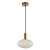 Owalna lampa wisząca Della PND-31982-1B-GD szklana złota biała