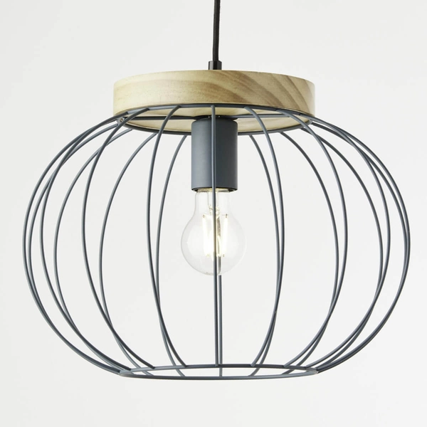 Lampa wisząca Sorana 99234/73 klatka druciana drewno turkus