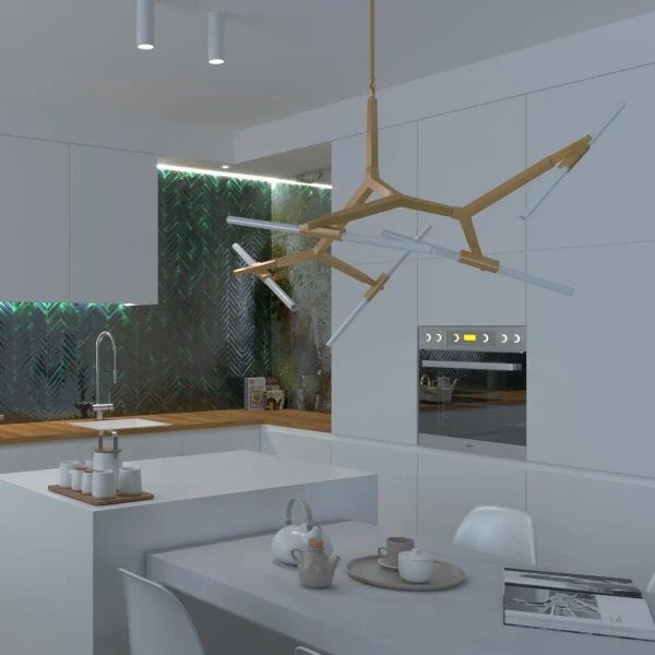 Salonowa lampa wisząca Sticks ST-1001-6 gold Step modernistyczna złota