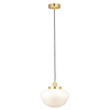 Lampa wisząca L&-197692 Light& szklany klosz mleczny mosiądz