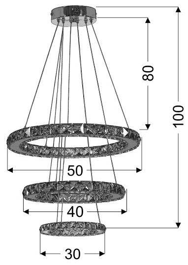 Lampa wisząca glamour Lords 33-63090 Candellux LED 48W RGB z pilotem chrom