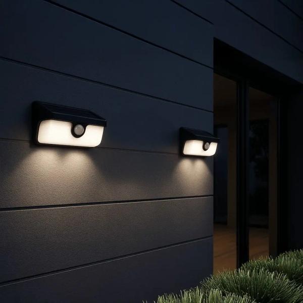 Solarna ścienna lampa Link EKO2359 LED 5W 4000K IP65 czarny