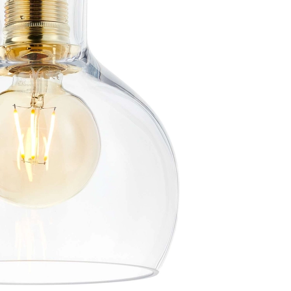 Skandynawska LAMPA ścienna LONGIS 20879105 Kaspa loftowa OPRAWA szklana kinkiet łezka kropla złota przezroczysta czarna