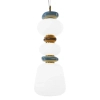 Wisząca lampa do salonu ceramika Evans PND-94981V-3B-GD LED 15W 3000K biała złota