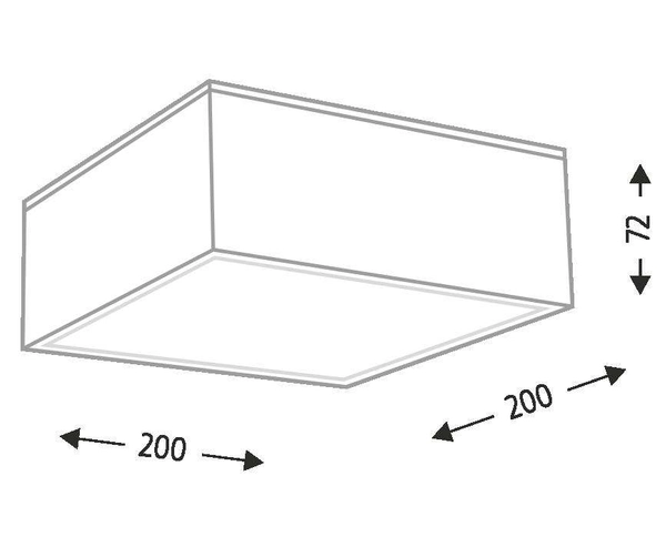 LAMPA sufitowa ZAMA 7050 Shilo kwadratowa OPRAWA plafoniera LED 16W 3000K metalowy plafon czarny