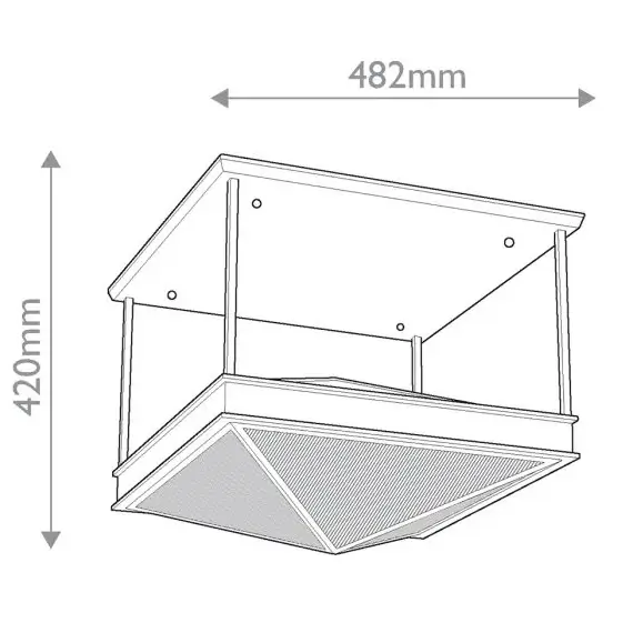 Sufitowy półplafon Cairo QN-CAIRO-SF-UBZ-CR kwadratowy czarny