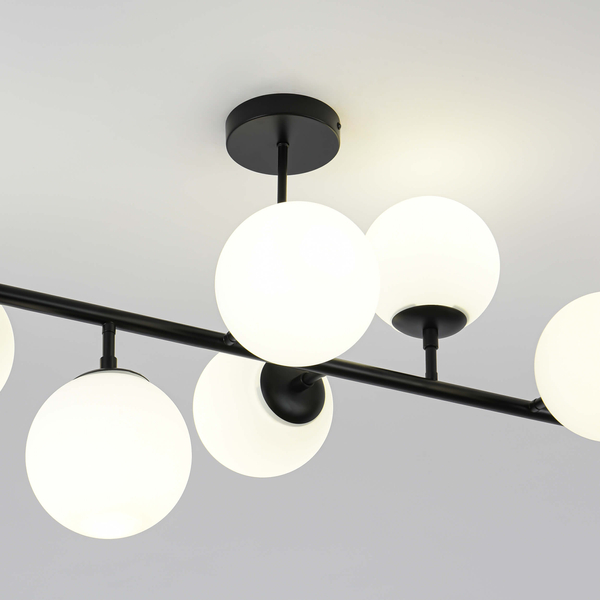 Modernistyczna lampa sufitowa DORADO LP-002/8P BK Light Prestige oprawa loftowa metalowa molekuły czarne białe