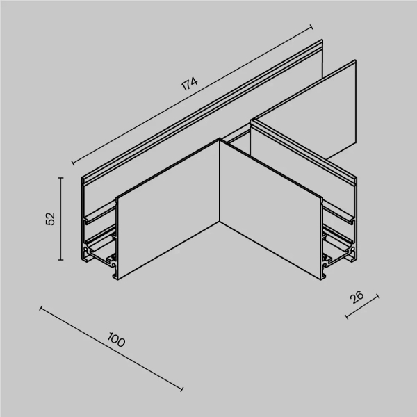 Złącze-T do systemu magnetycznego Exility TRA034CT-41B-DE metalowe czarne