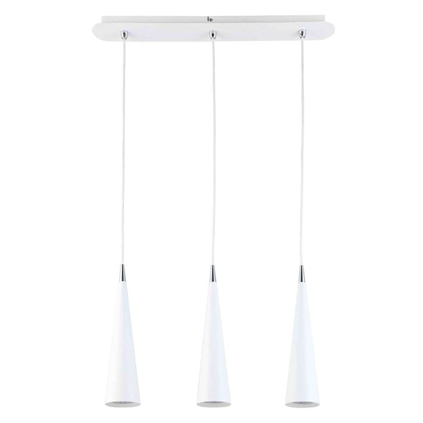 LAMPA wisząca PIETRO WH FH31803-AJ13 WH Italux metalowa OPRAWA stożki sople ZWIS na listwie dzwon biały