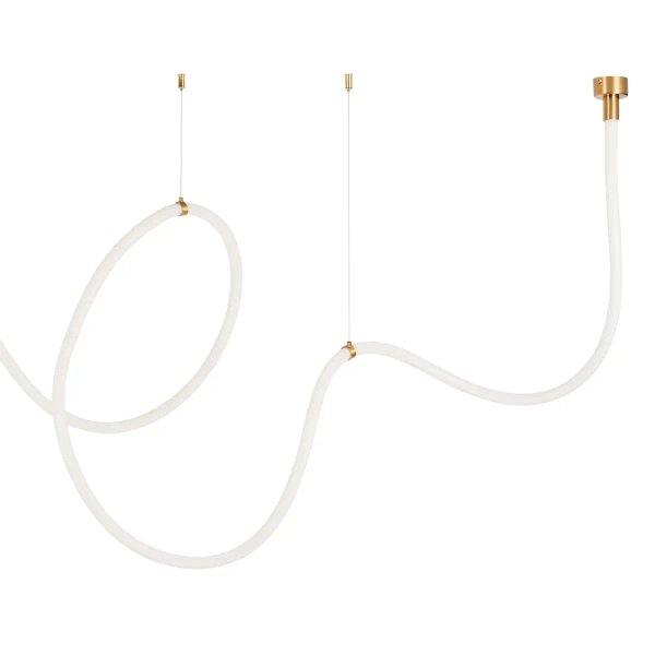 Lampa wisząca wąż led SNAKE MD1021-5 gold biała złota metal PVC LED 72W 3000K 5M do sypialni