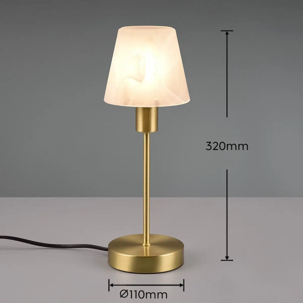 Nowoczesna lampa biurkowa LUIS 595700108 biała mosiądz z wtyczką