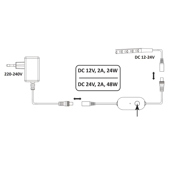 Mini sterownik do taśm LED 320292 Wi-fi Mono biały