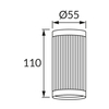 Sufitowa lampa Frida 4193 Ideus nad stół tuba chrom czarna