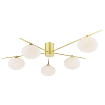 Plafon kulisty do przedpokoju Jasper JAS5435 szklany biały złoty