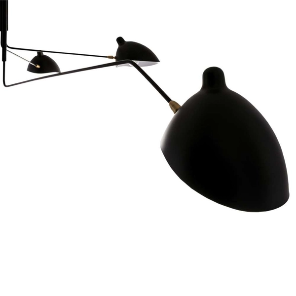 LAMPA sufitowa DAVIS MDE610/4+2 Italux metalowa OPRAWA na wysięgnikach retro czarna