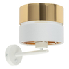 Okrągła kinkiet glamour Hilton 4770 TK Lighting tuba tkaninowy biały złoty