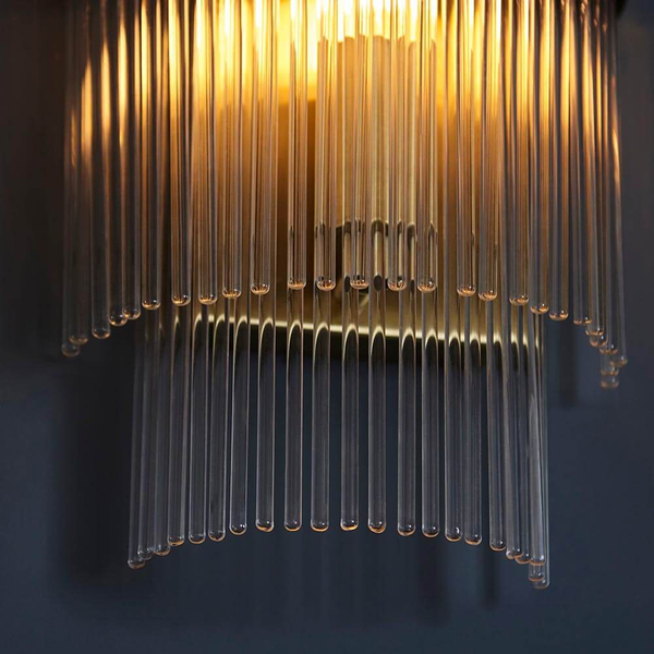 Lampa ścienna szklana Marietta 99168 do jadalni mosiądz