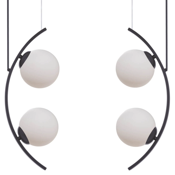 Wisząca lampa do salonu Helix 5016 Zumaline kulista biała czarna