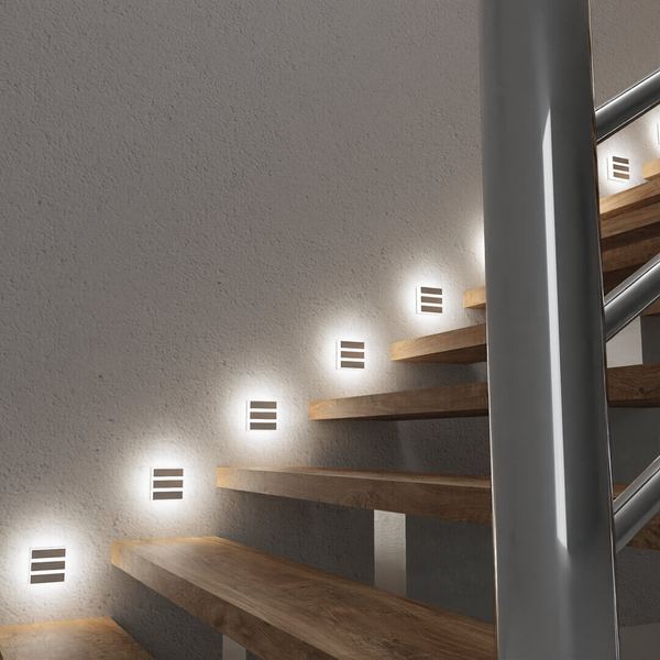 Ścienna lampa schodowa Vox EKS6165 Eko-light LED 0,6W 4000K biała srebrna