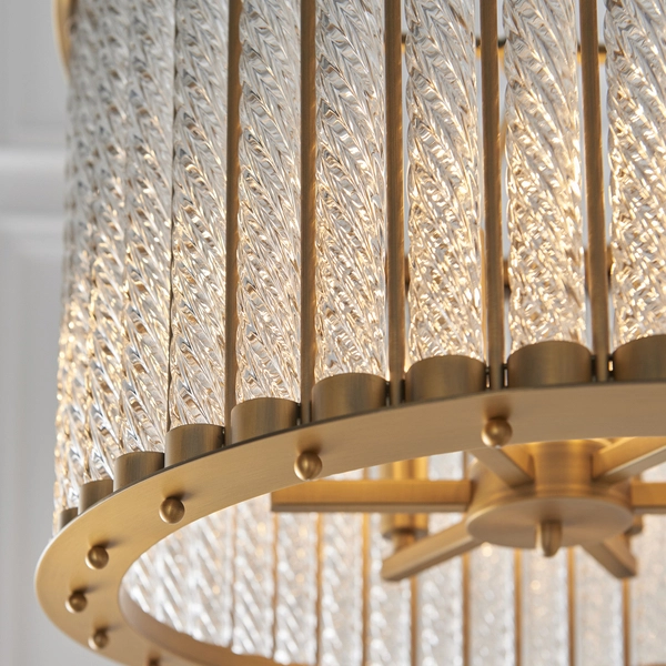 Lampa wisząca z kryształkami L&-181999 Light& tuba hampton złota