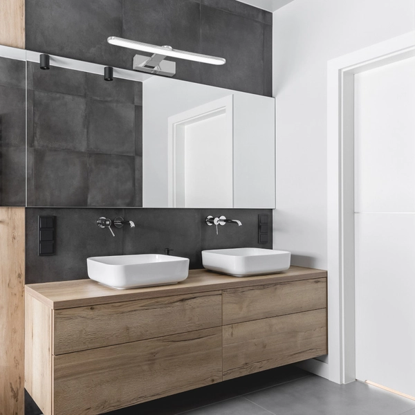 Kinkiet LAMPA ścienna SPLASH ML5613 Milagro metalowa OPRAWA łazienkowa LED 8W 4000K galeryjka nad lustro IP44 chrom