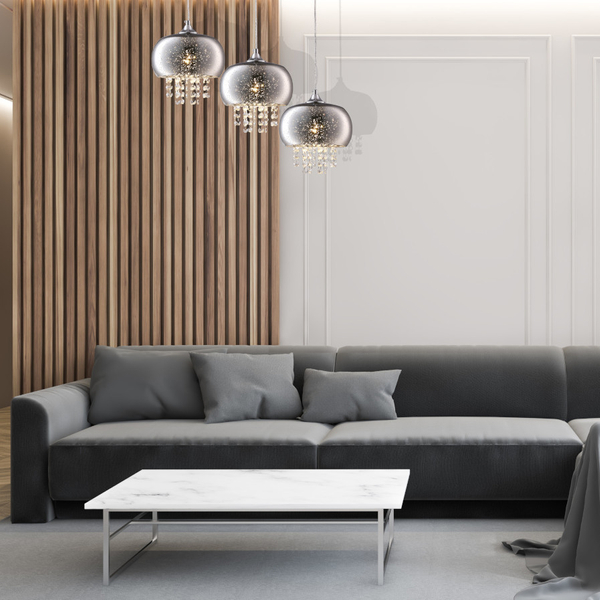 LAMPA wisząca STARLIGHT ML3787 Milagro metalowa OPRAWA listwa ZWIS z kryształkami kaskada glamour crystal chrom