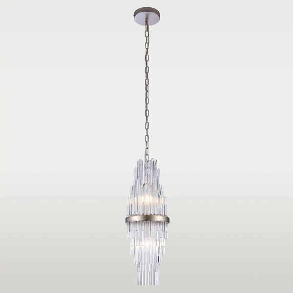 Kryształowa LAMPA wisząca REYKJAVIK P02080CP Cosmolight glamour zwis do jadalni szampański