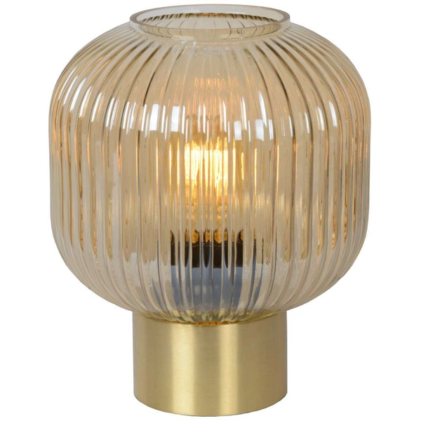 Stojąca LAMPKA nocna MALOTO 45586/20/33 Lucide szklana LAMPA loftowa stołowa zielona mosiądz