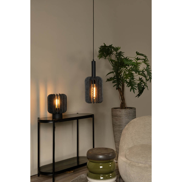 Lampka nocna z filcu Rafal 45592/01/36 czarna szara