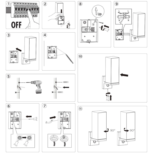 Ścienna LAMPA ogrodowa CUBA 5193811118 Lutec metalowa OPRAWA elewacyjna LED 13W 3000K kinkiet z czujnikiem IP54 szary