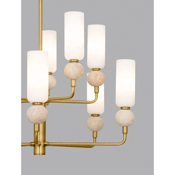 Metalowy żyrandol glamour CORVIZO LE45277 do salonu złoty biały