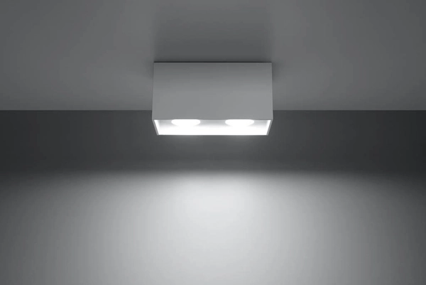 Plafon LAMPA sufitowa SL.0380 natynkowa OPRAWA prostokątna downlight biała