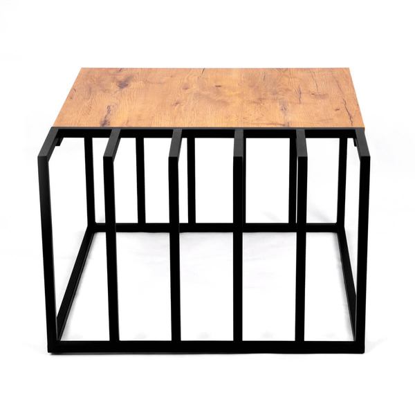 Stolik kawowy Kaja Home KS-27 STOLIK industrialny metalowy drewniany czarny