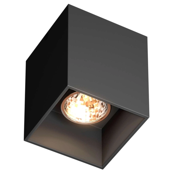 Downlight LAMPA sufitowa SQUARE 50475-BK Zumaline metalowa kostka czarna