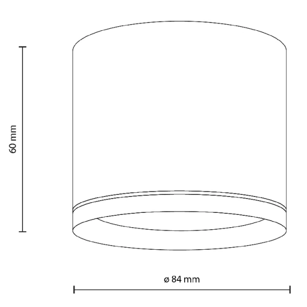 Lampa nad blat sufitowa Viwo 10594 tubka okrągła IP44 czarny
