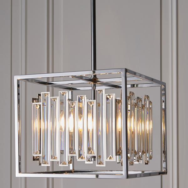 Lampa wisząca glamour Acadia 81930 Endon kryształowa crystal kwadratowa chrom